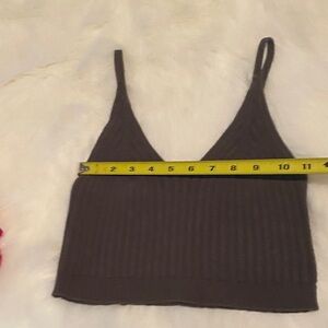 Free People Ribbed Dark Brown Camisole